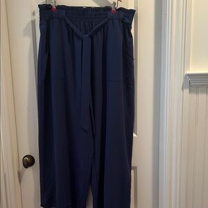 No Tags Paperbag wide elastic waistband High Waist Wide Leg baggy Pants pockets